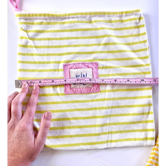 Mini Boden Striped Drawstring Bags - Picture 5 of 7